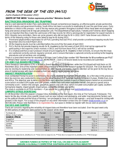 CGA - CEO Newsletter 44/2012 (09/11/12)