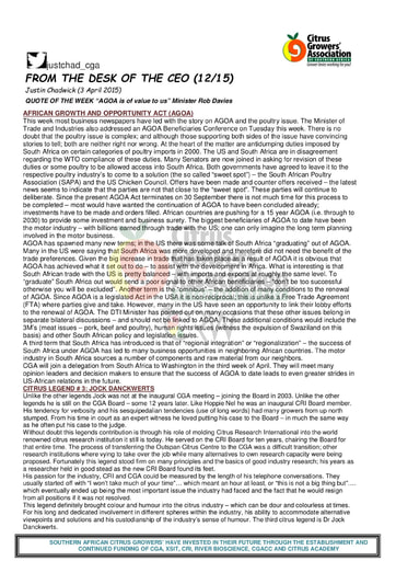 CGA - CEO Newsletter 12/2015 (03/04/15)