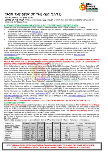 CGA - CEO Newsletter 31/2013 (02/08/13)
