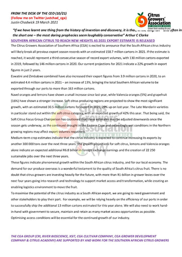 CGA - CEO Newsletter 10/2021 (19/03/21)