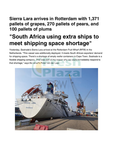 "South Africa using extra ships to meet shipping space shortage"