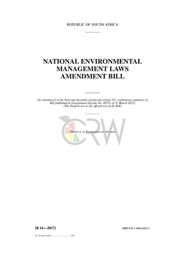 National Environmental Management Laws Amendment Bill B14 - 2017