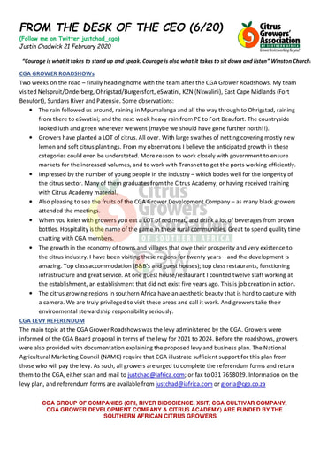 CGA - CEO Newsletter 06/2020 (21/02/20)