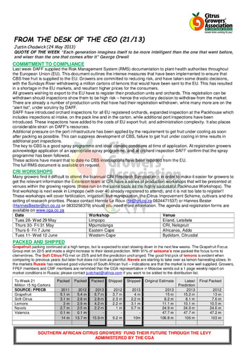 CGA - CEO Newsletter 21/2013 (24/05/13)