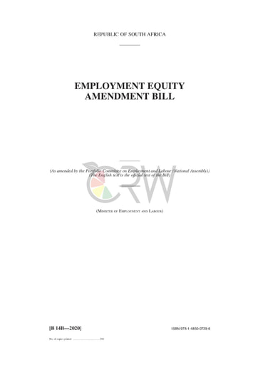 Employment Equity Amendment Bill B14B - 2020