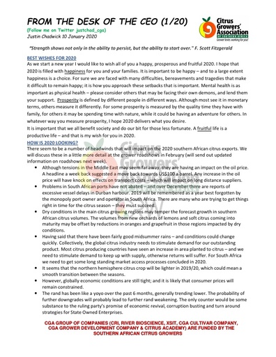 CGA - CEO Newsletter 01/2020 (10/01/20)