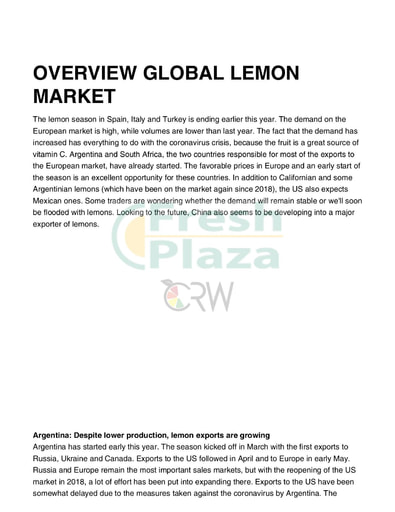 Overview: Global Lemon Market