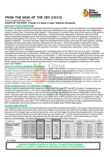 CGA - CEO Newsletter 18/2012 (11/05/12)