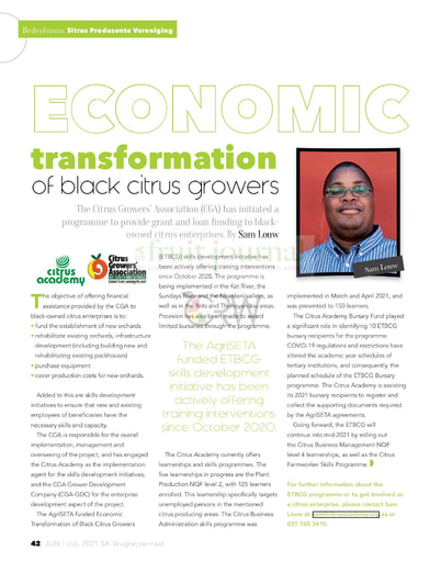 Economic transformation of black citrus growers