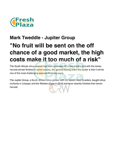 No fruit will be sent on the off chance of a good market