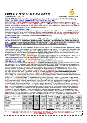 CGA - CEO Newsletter 30/2009 (31/07/09)