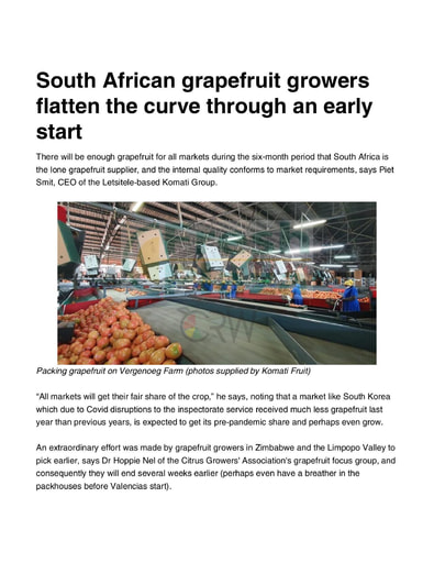 South African grapefruit growers flatten the curve through an early start