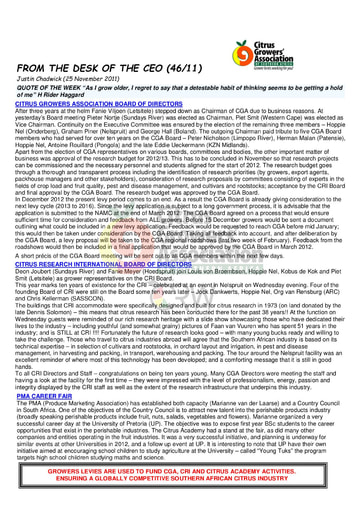 CGA - CEO Newsletter 46/2011 (25/11/11)