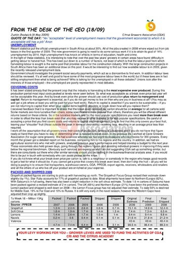 CGA - CEO Newsletter 18/2009 (08/05/09)