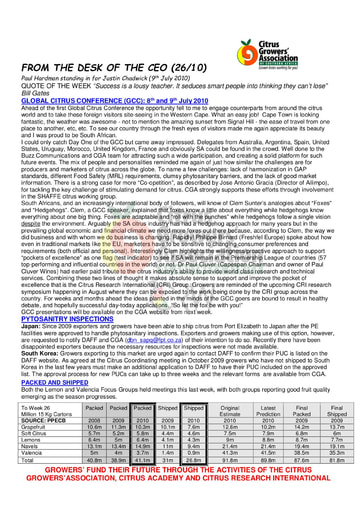 CGA - CEO Newsletter 26/2010 (09/07/10)