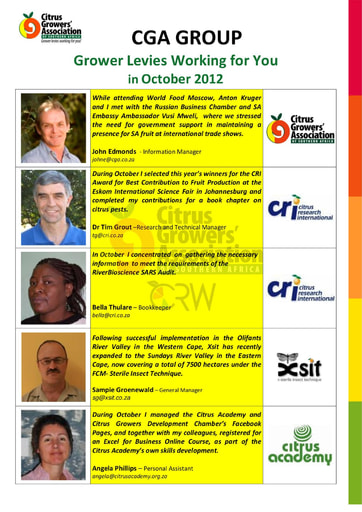 CGA Grower Levies Working for You 10/2012