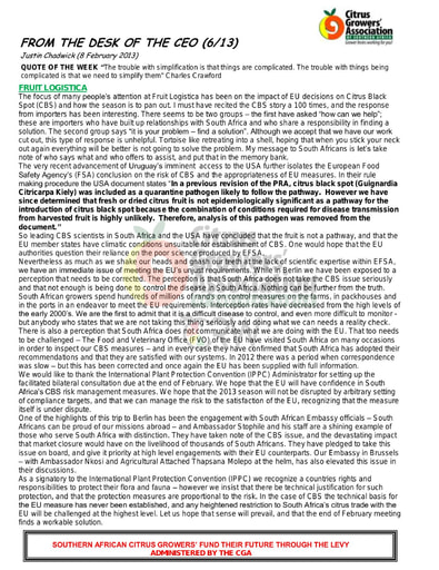CGA - CEO Newsletter 06/2013 (08/02/13)
